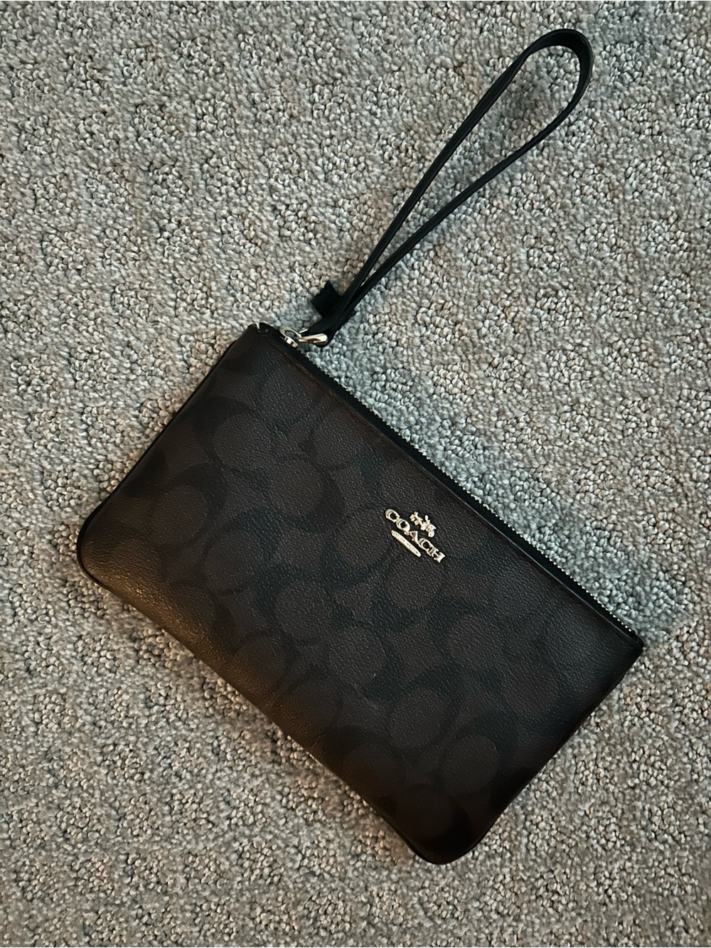 Coach Signature Zip Wristlet with Wrist Strap